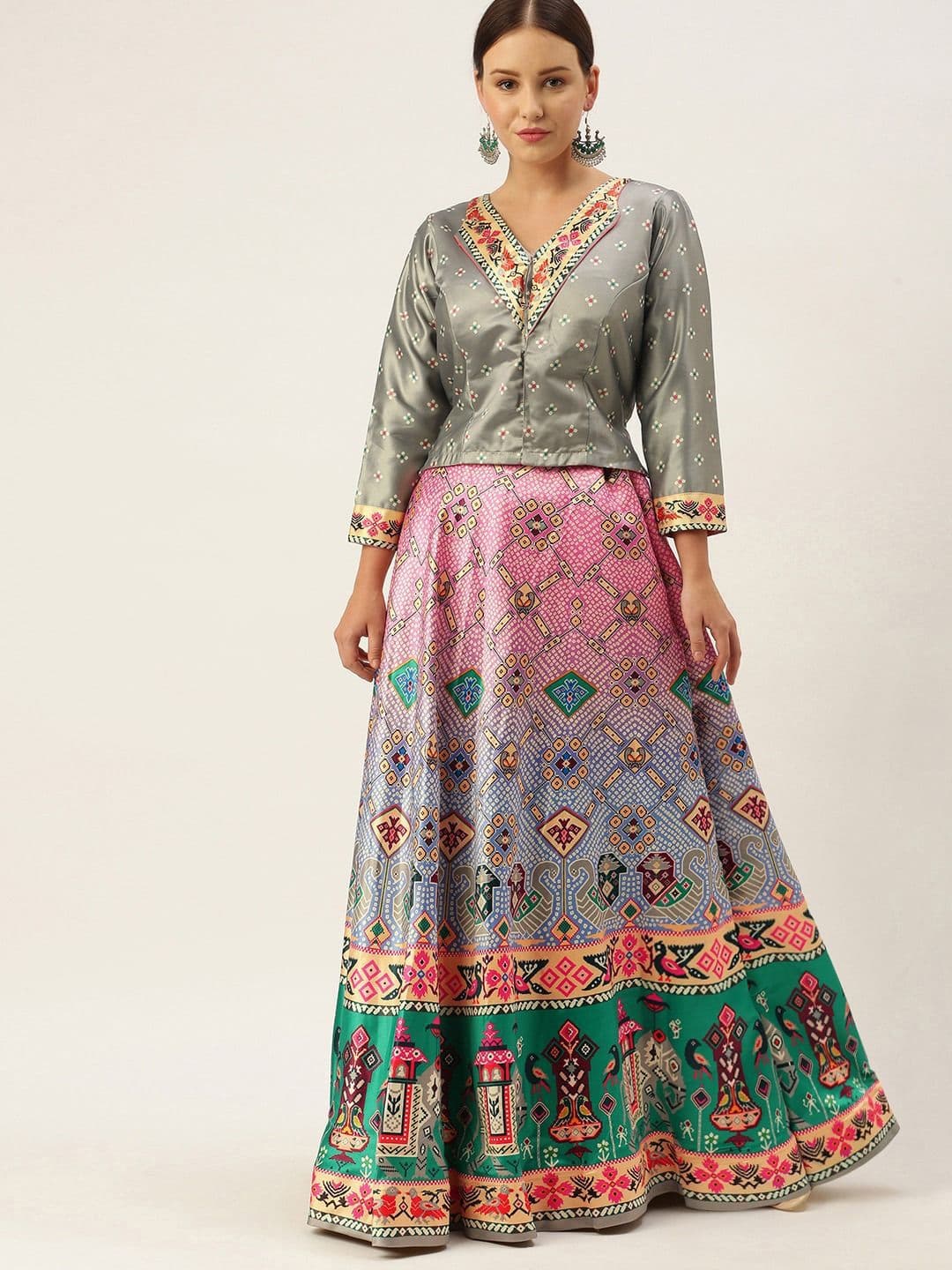 Kaizen TEXO FAB Printed Semi-Stitched Lehenga & Unstitched Choli - view 1