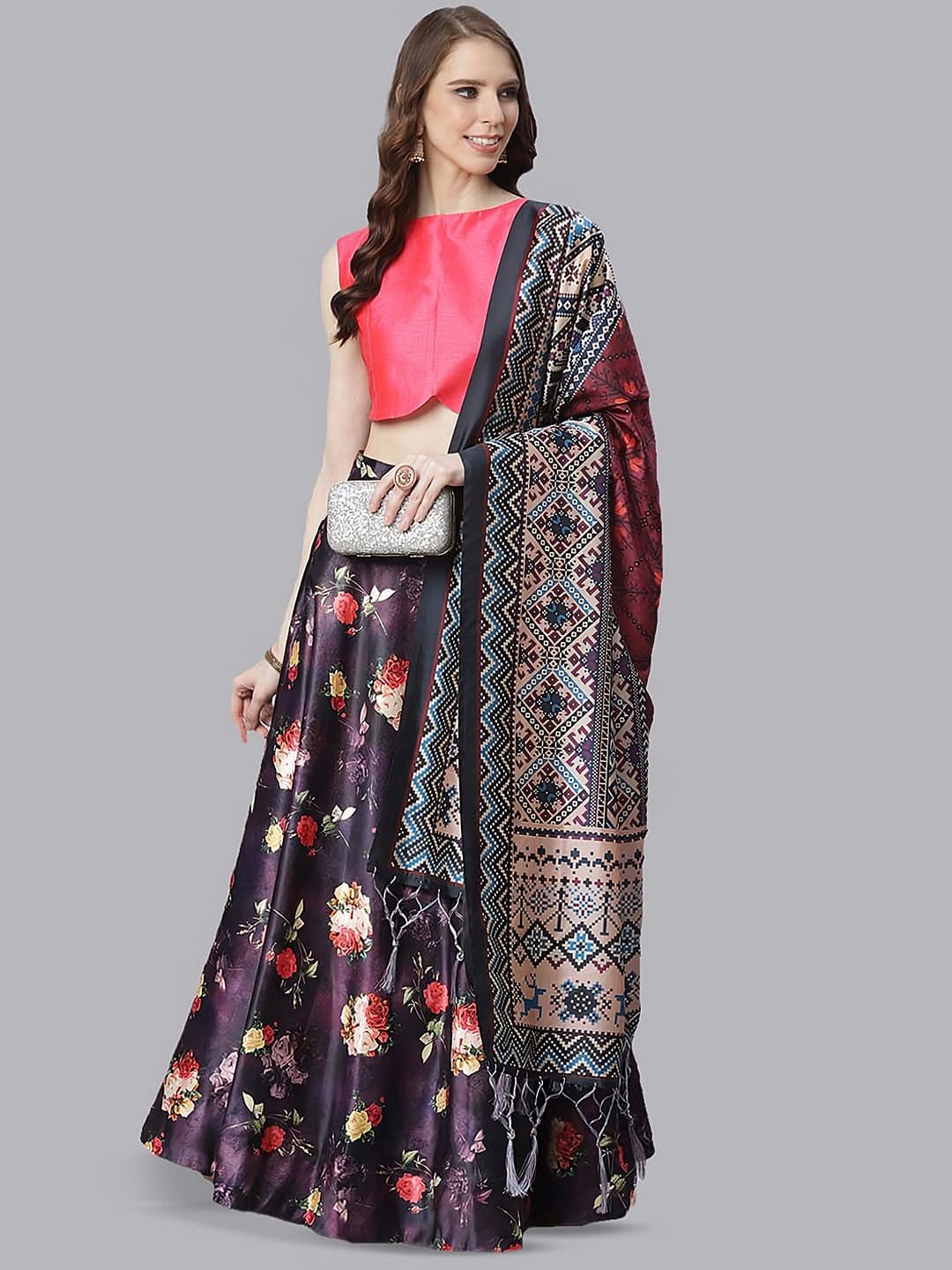 Kaizen TEXO FAB Printed Semi-Stitched Lehenga & Unstitched Blouse With Dupatta - view 1