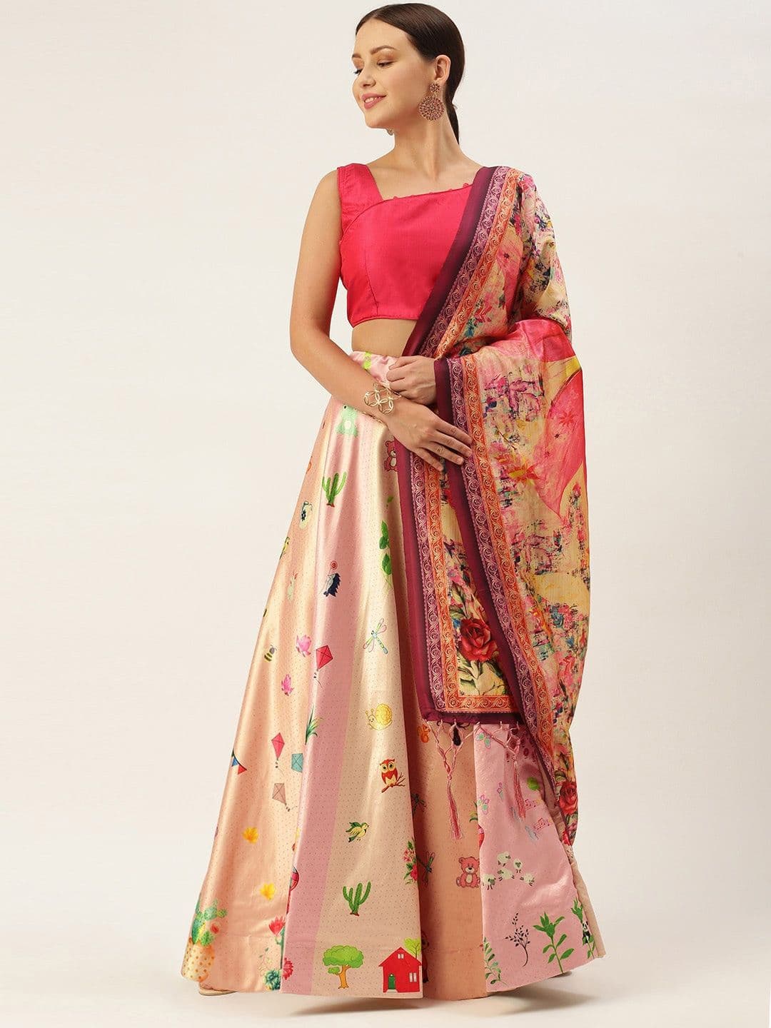 Kaizen TEXO FAB Semi-Stitched Lehenga & Unstitched Blouse With Dupatta - view 1