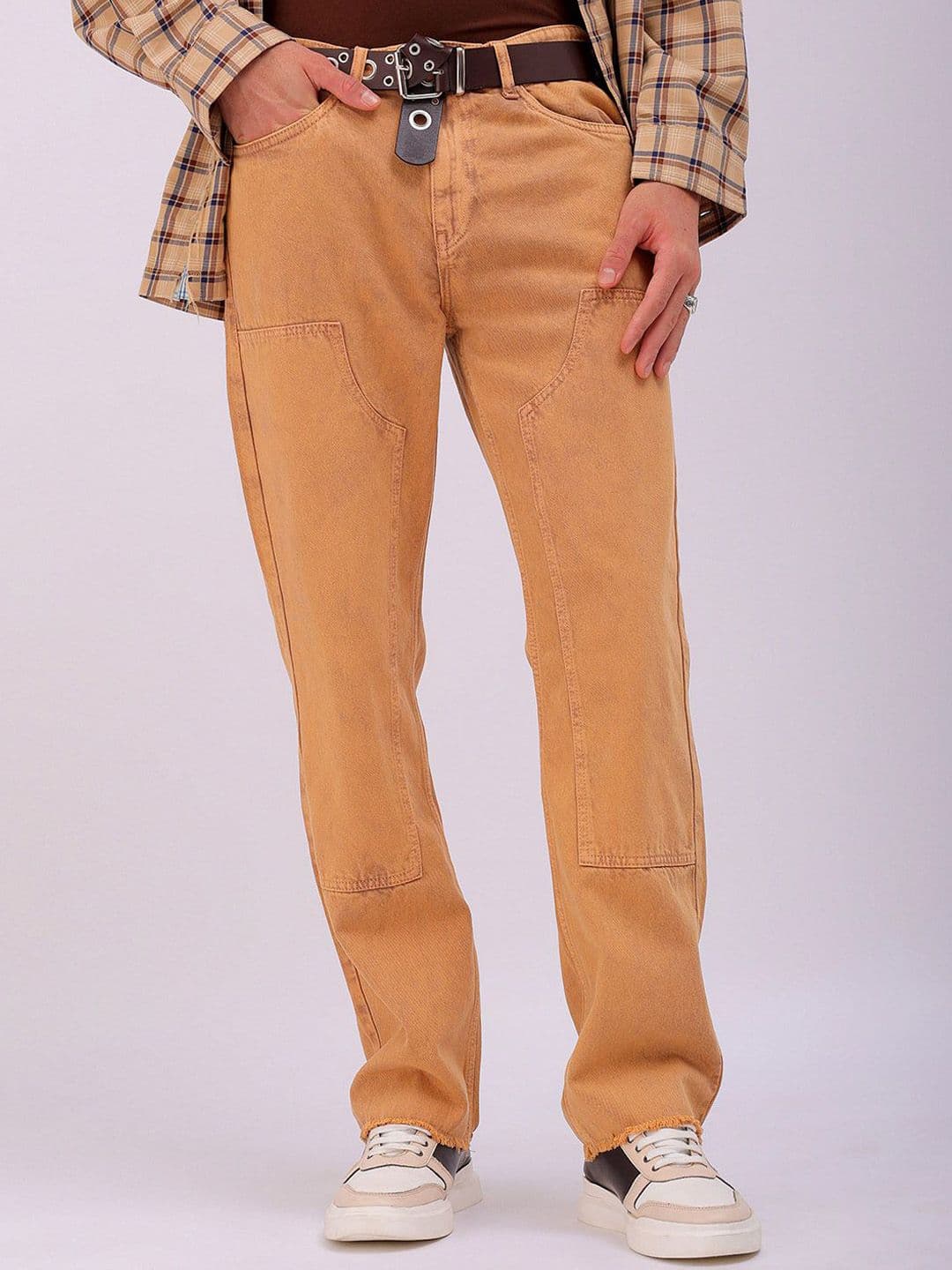 The Indian Garage Co Men Pure Cotton Relaxed Fit Low Distress Jeans - view 1