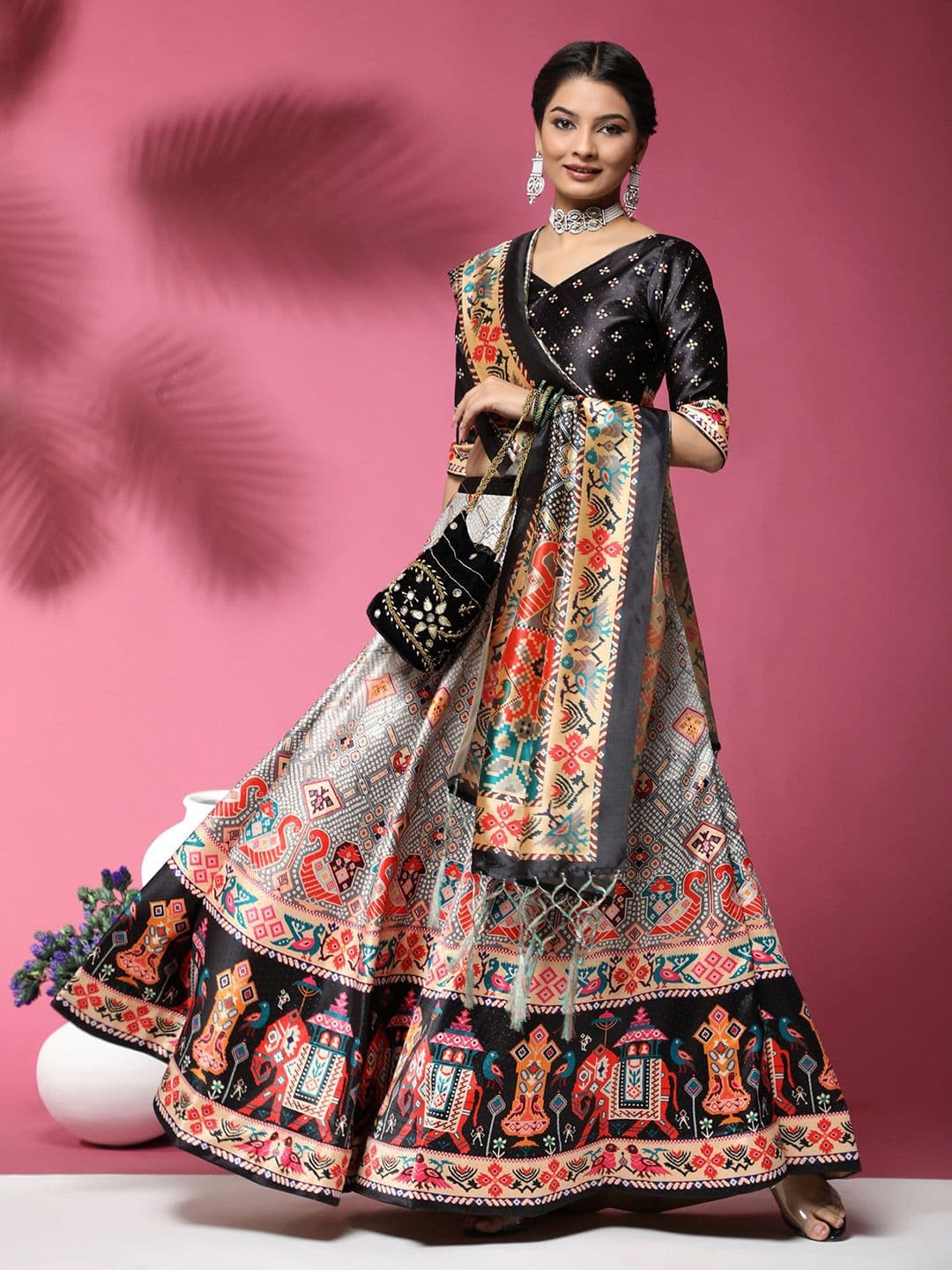 Kaizen TEXO FAB Printed Semi-Stitched Lehenga & Unstitched Blouse With Dupatta - view 1
