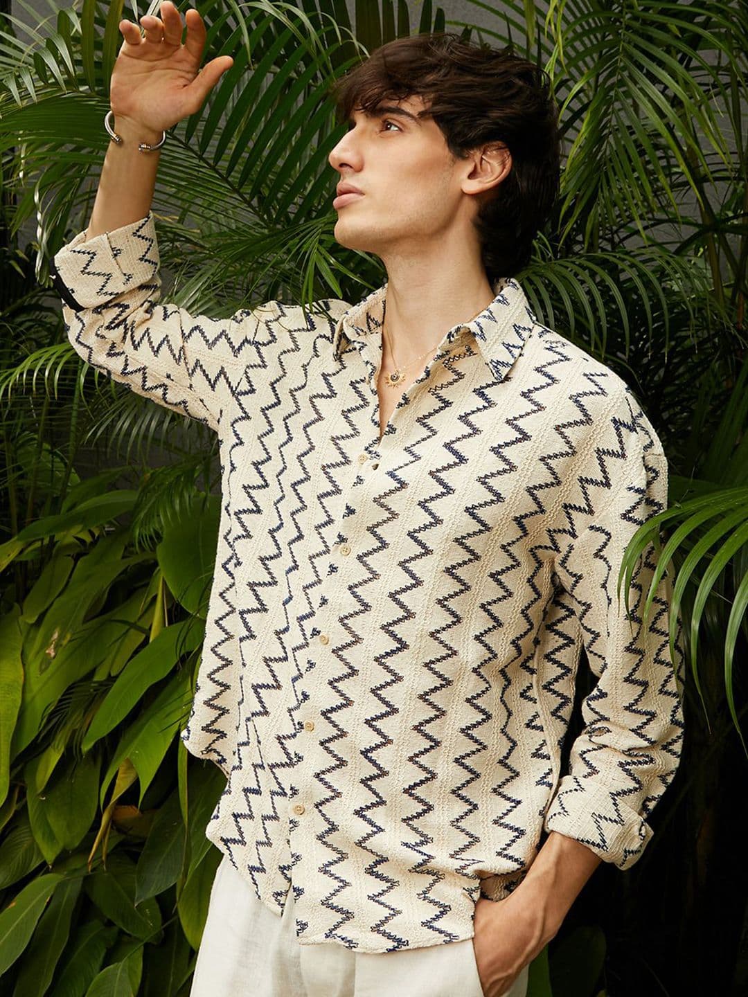 CAHOOT Men Comfort Spread Collar Abstract Printed Cotton Casual Shirt - view 1