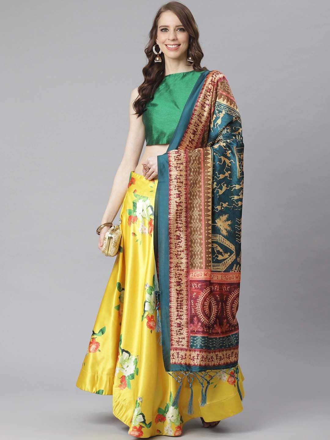 Kaizen TEXO FAB Printed Semi-Stitched Lehenga & Unstitched Blouse With Dupatta - view 1