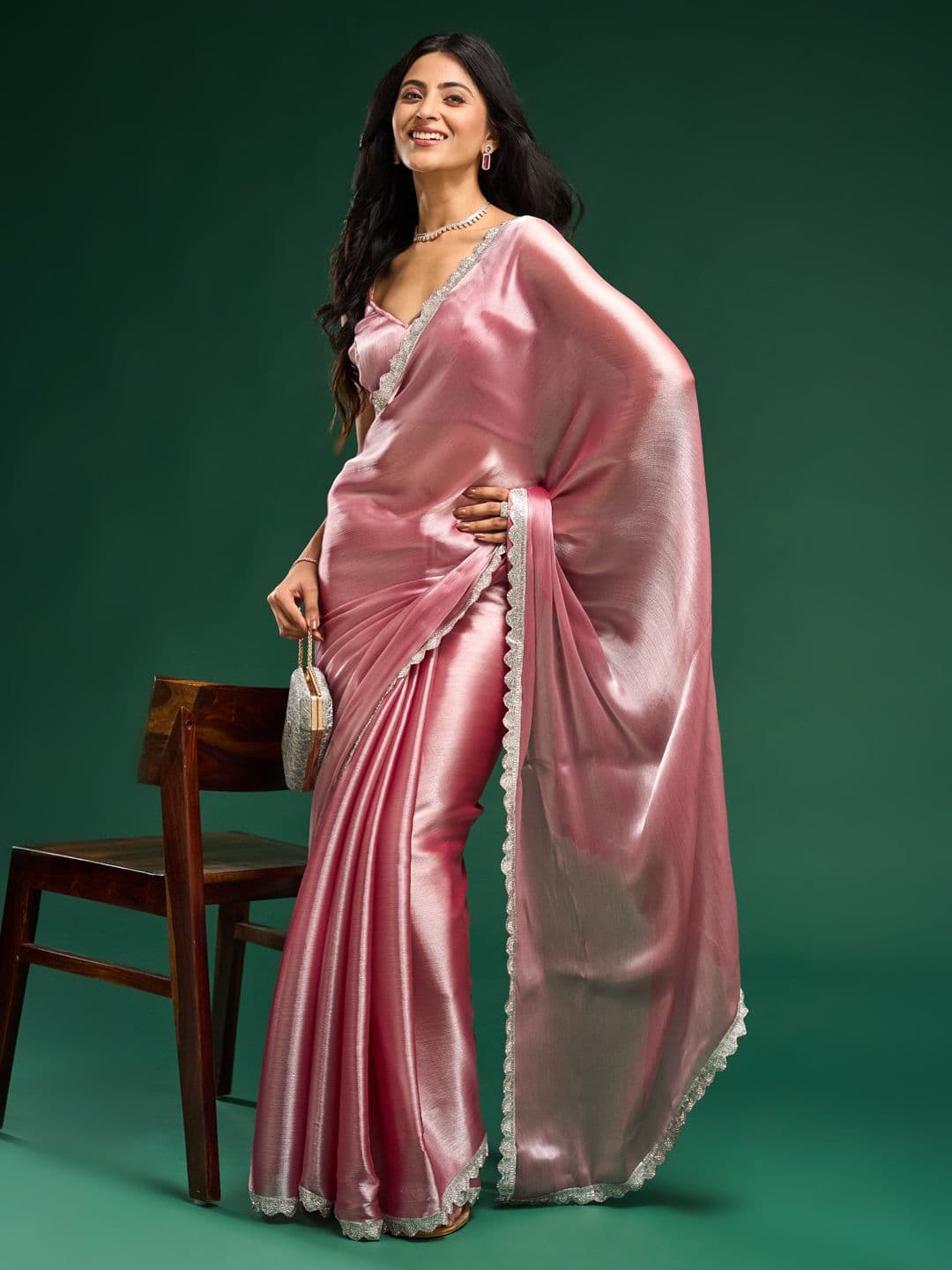 kasee Solid Embellished Saree - view 1