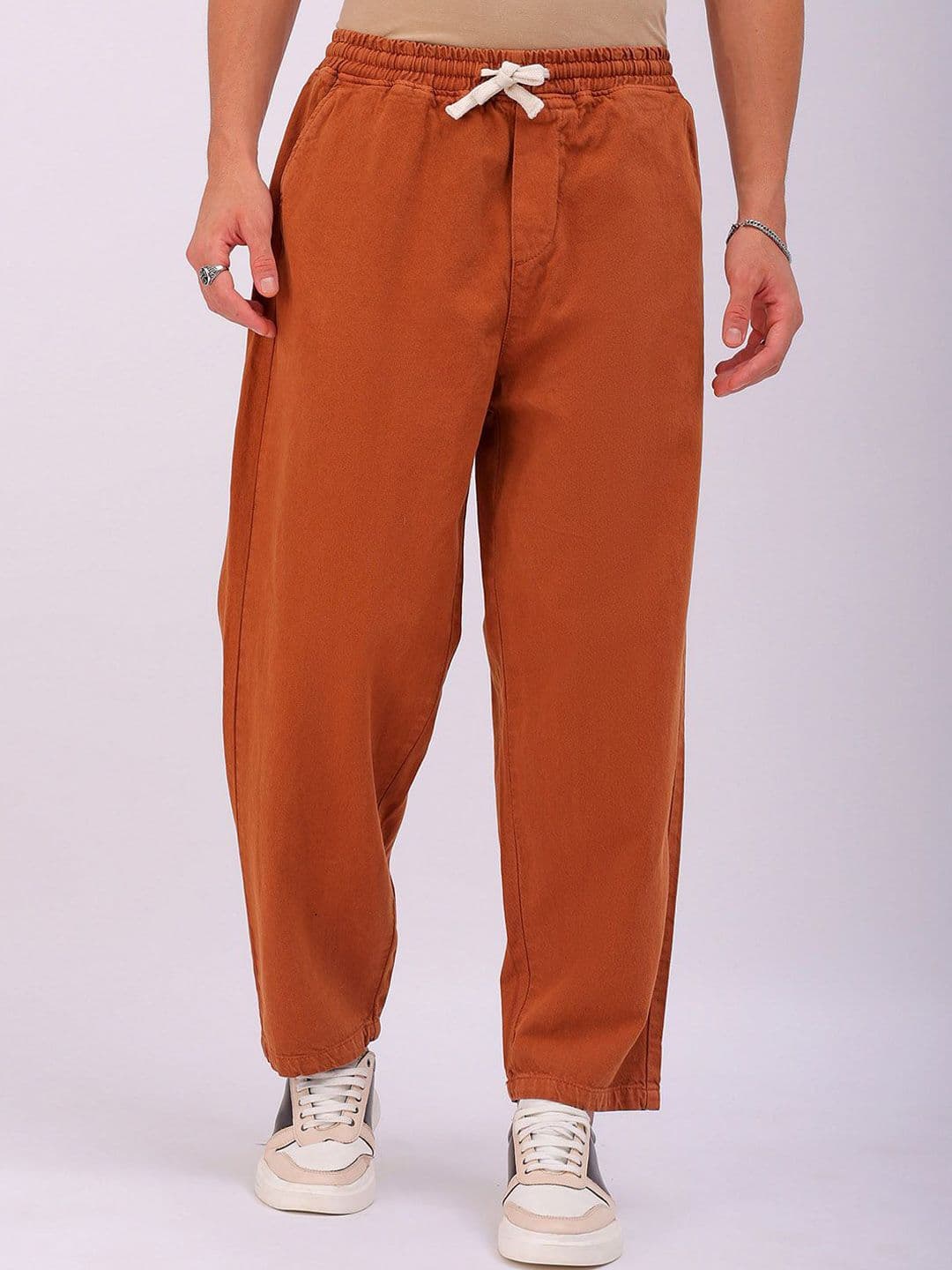 The Indian Garage Co Men Cotton Elasticated Waist Relaxed Fit Jeans - view 1