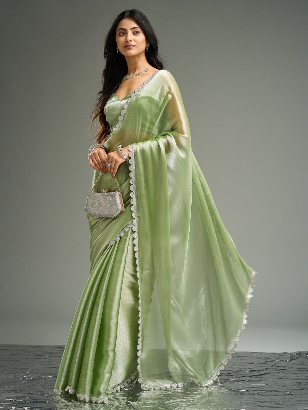 kasee Embellished Silk Blend Saree - view 1