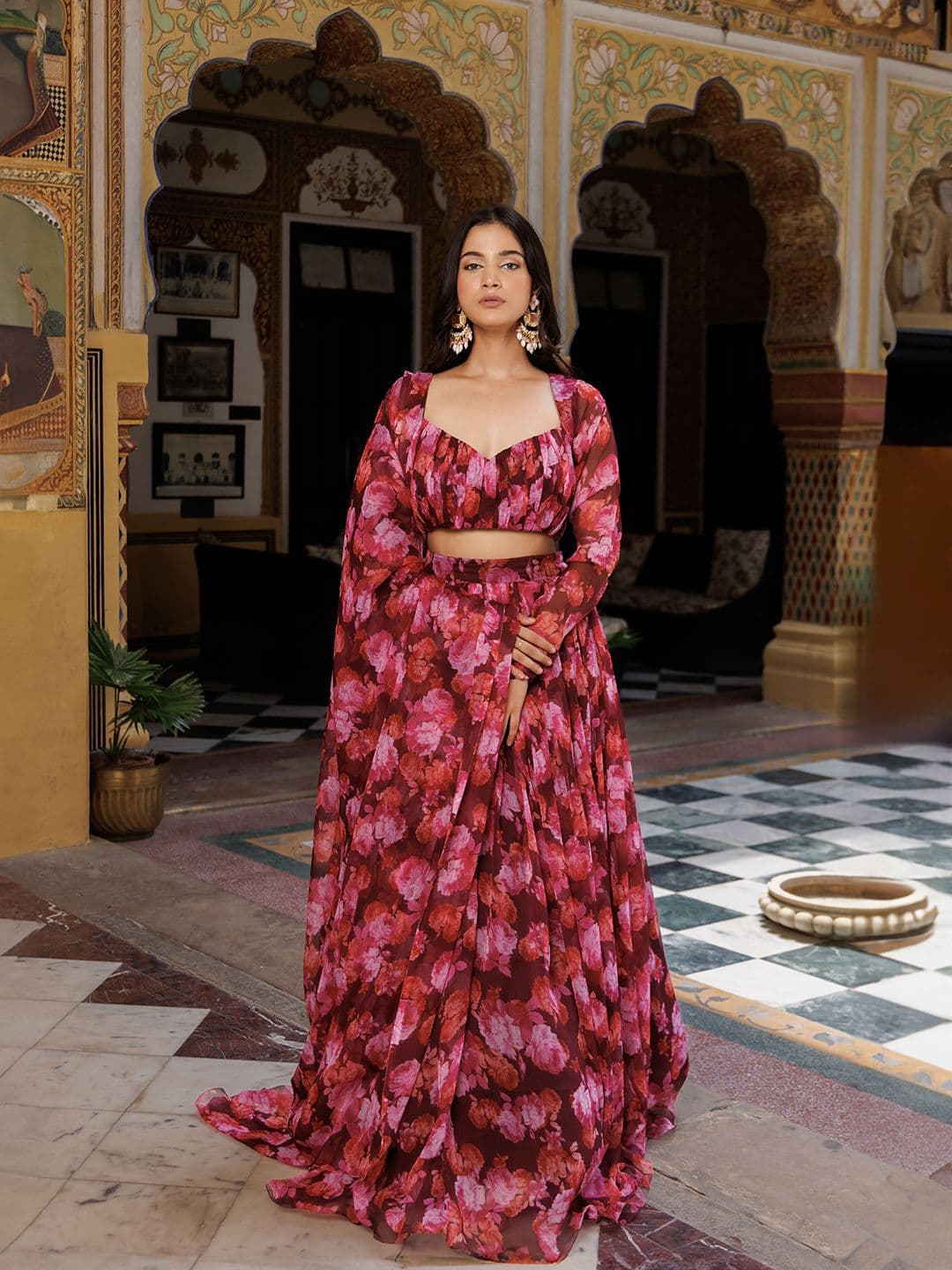 Ragavi Printed Ready to Wear Lehenga & Blouse With Dupatta - view 1