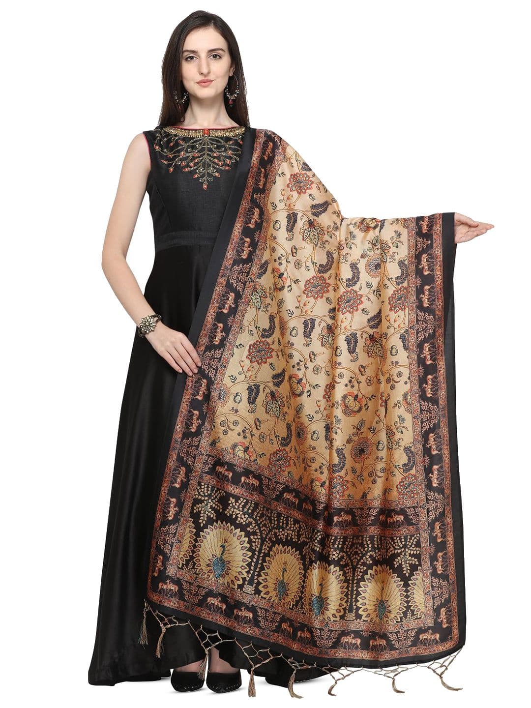 Kaizen TEXO FAB Ethnic Motifs Printed Silk Dupatta - view 1