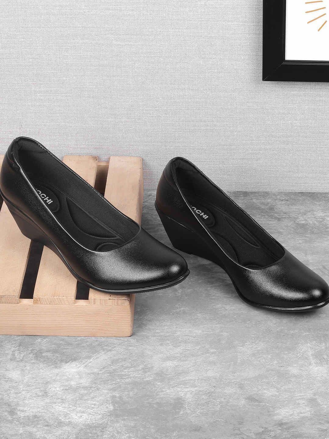 Mochi Women Black Heel Pumps - view 1