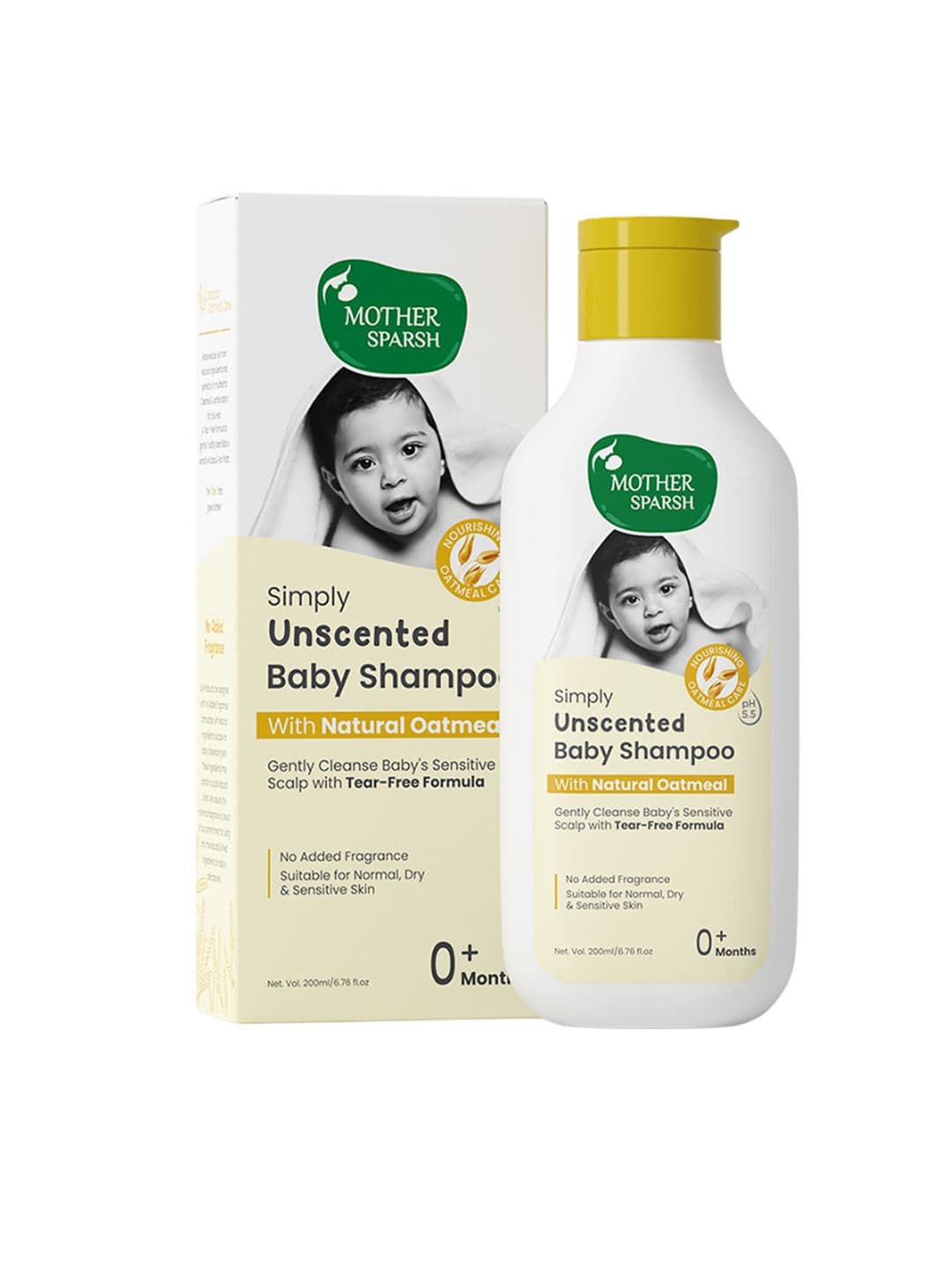 Mother Sparsh Simply Unscented Baby Shampoo With Natural Oatmeal - 200ml - view 1