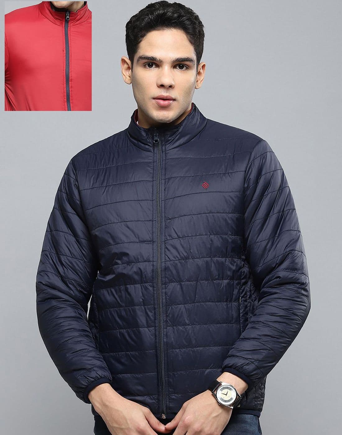 Cloak & Decker Men Mock Collar Solid Casual Padded Jacket - view 1