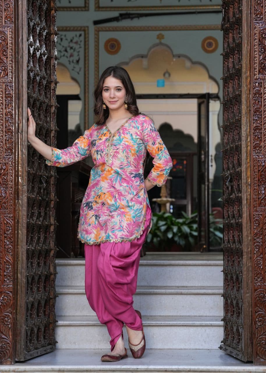 TFP Women Printed Dhoti kurta Set - view 1