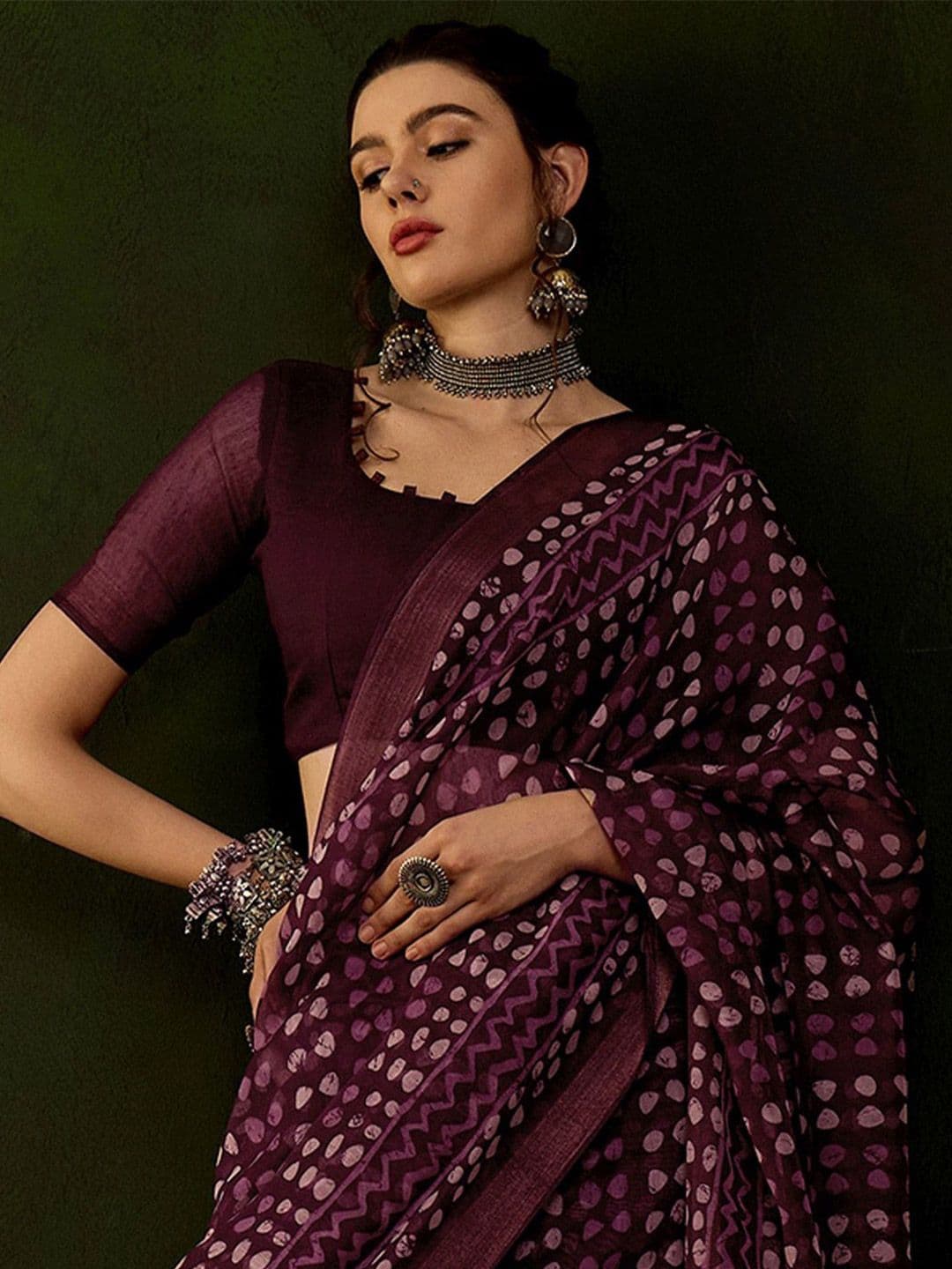 Sangria Bagh Printed Saree With Blouse Piece - view 1