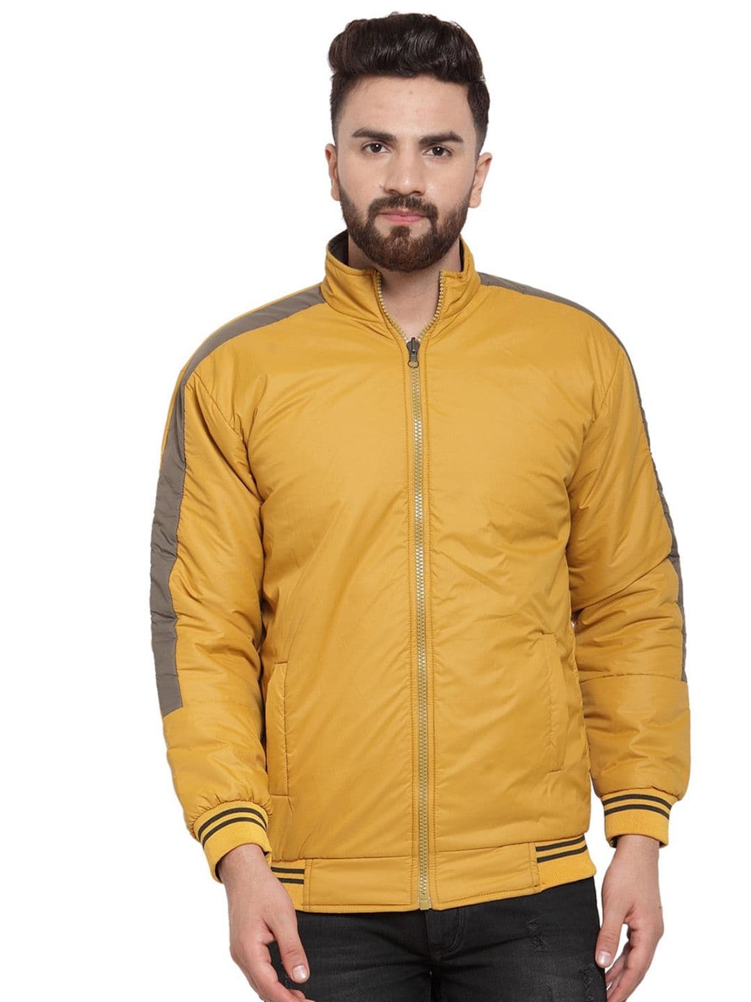 Ben Martin Men Geometric Reversible Quilted Jacket with Patchwork - view 1