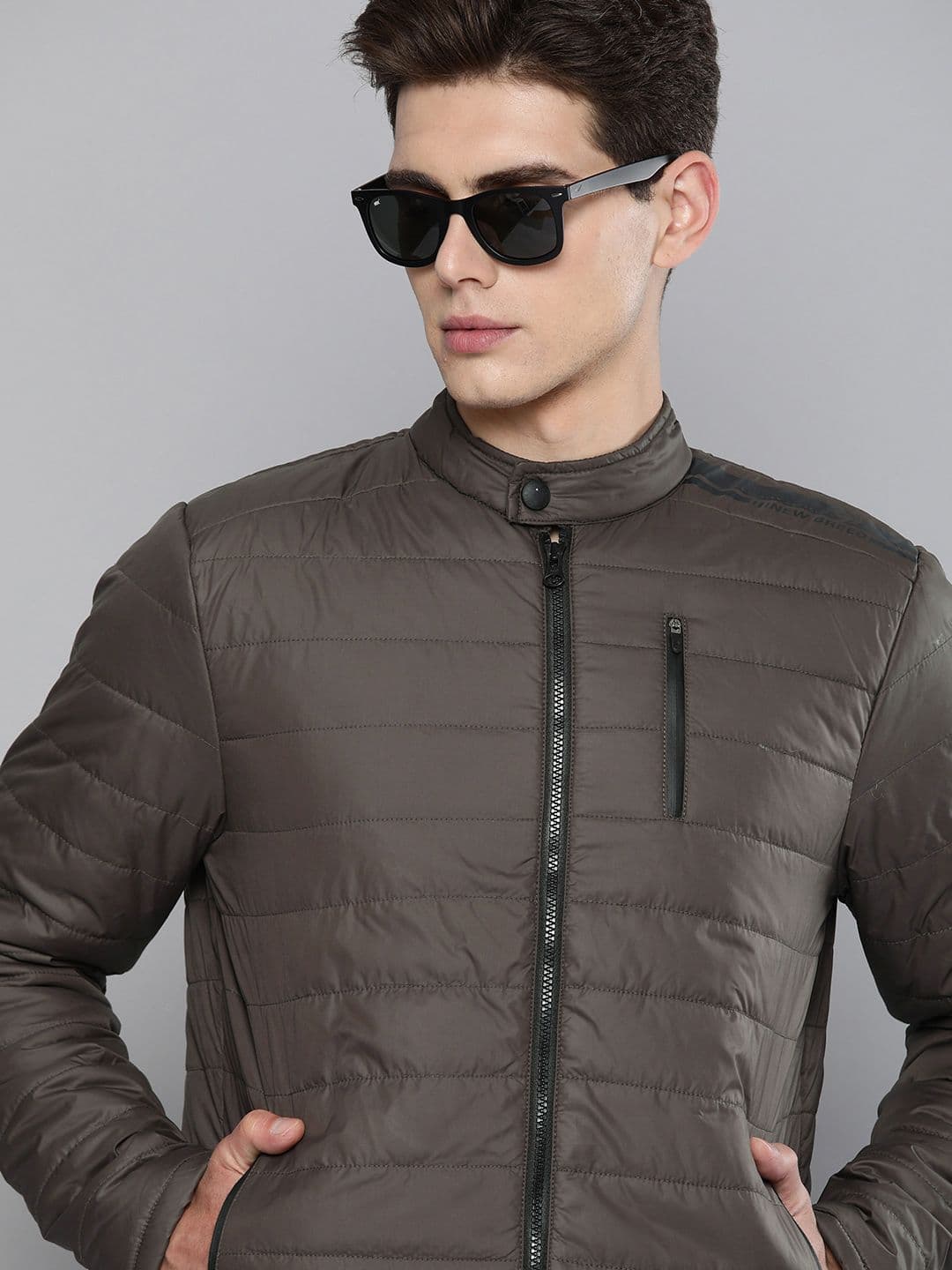 The Indian Garage Co Men Zip-Front Puffer Jacket with Zipper Pockets - view 1