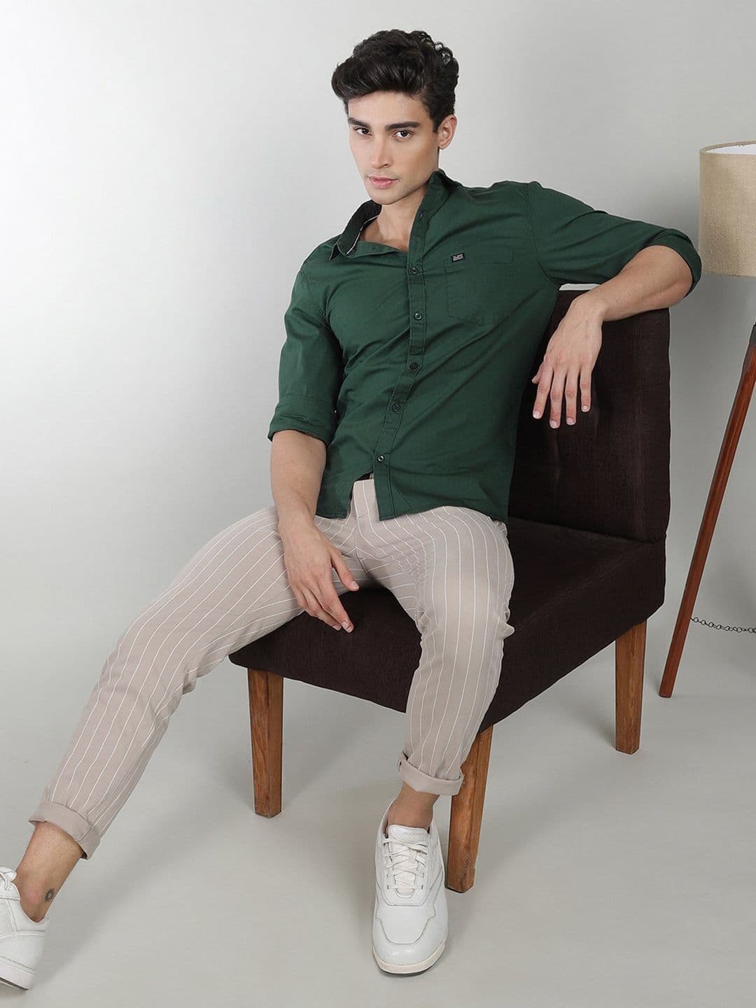 The Indian Garage Co Men Green Comfort Cotton Casual Regular Fit Shirt - view 1