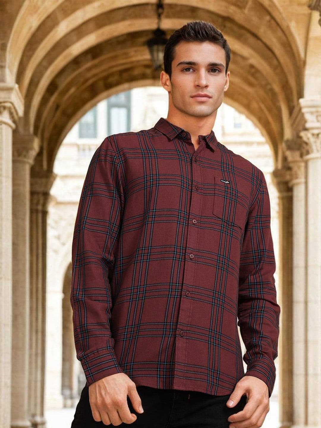 Wrangler Tartan Checked Pure Cotton Casual Shirt - view 1