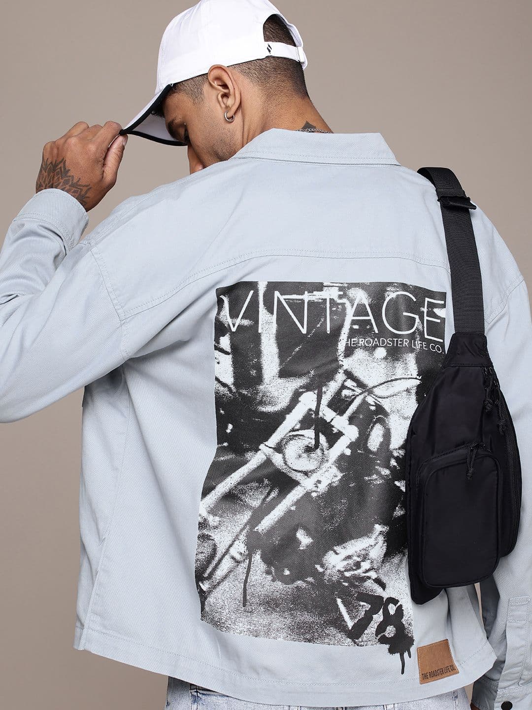 The Roadster Life Co. Relaxed Fit Graphic Printed Pure Cotton Tailored Jacket - view 1