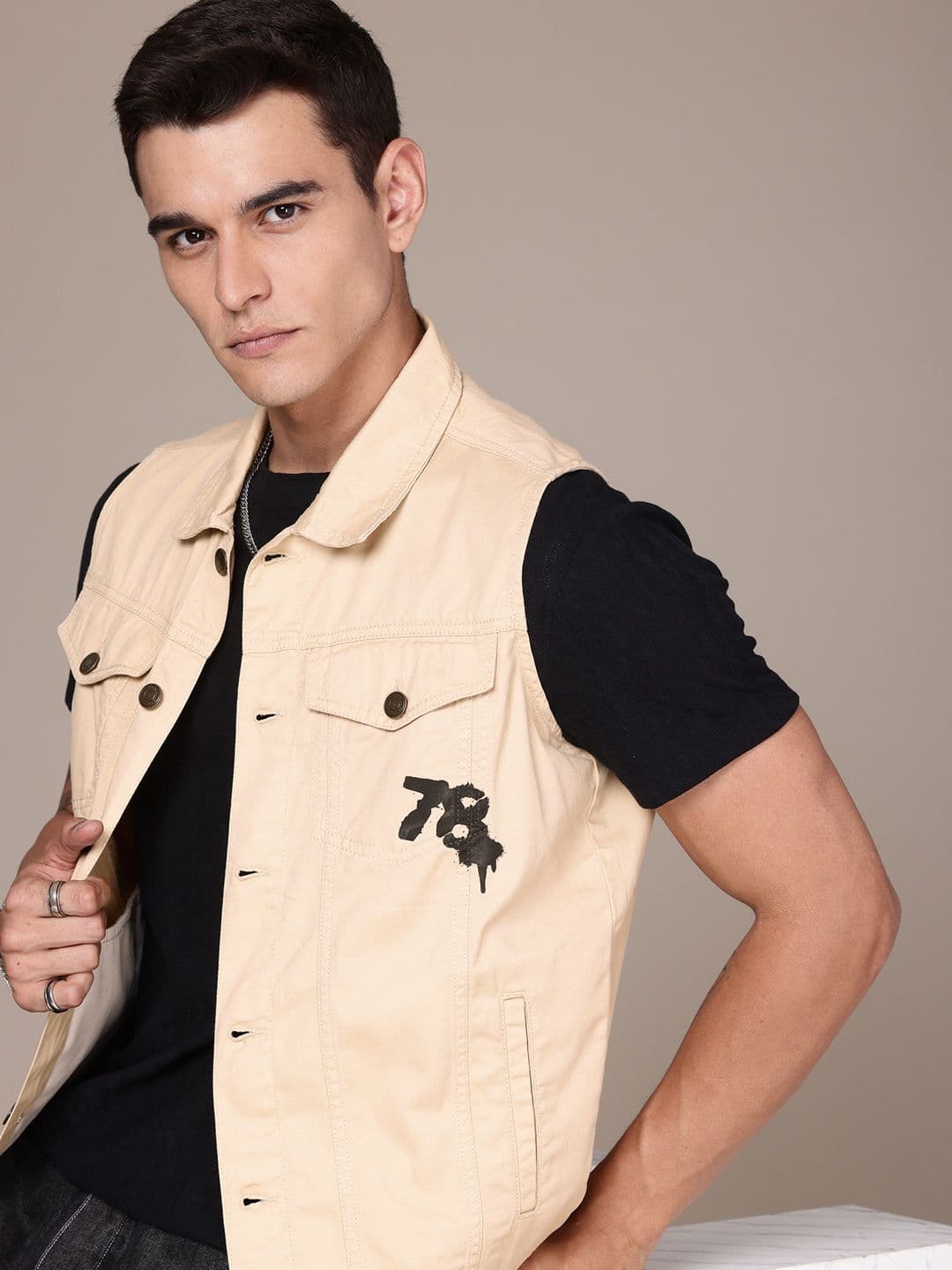 The Roadster Life Co. Sleeveless Pure Cotton Tailored Jacket - view 1