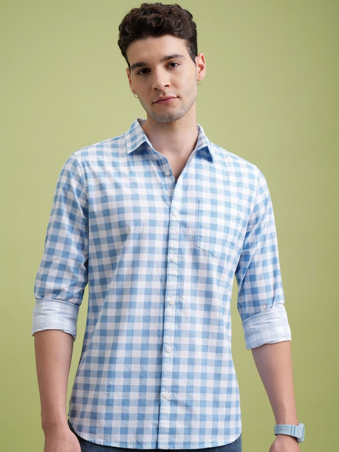 HIGHLANDER Checked Slim Fit Shirt - view 1