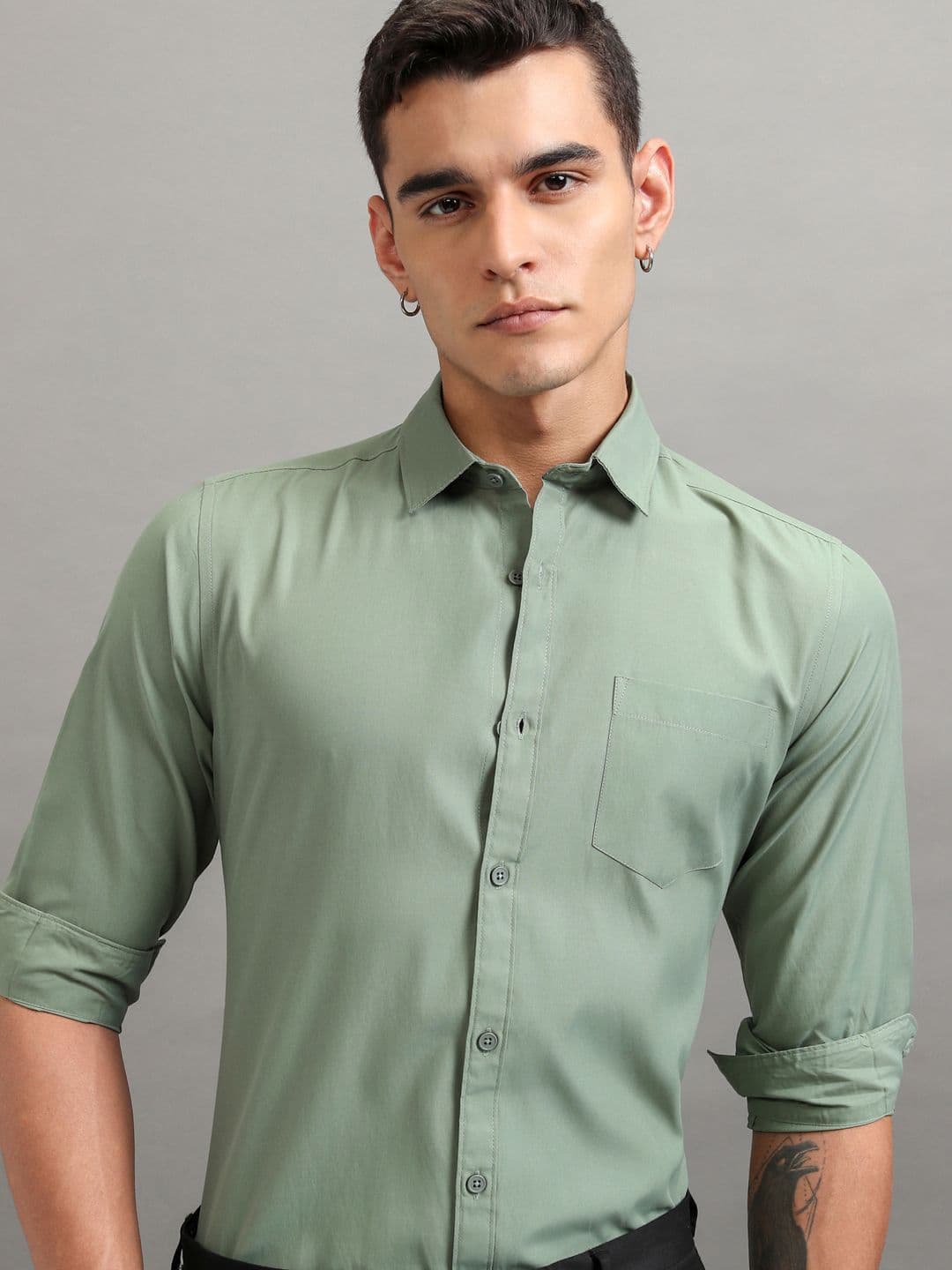 HIGHLANDER Men Satin Slim Fit Shirt - view 1