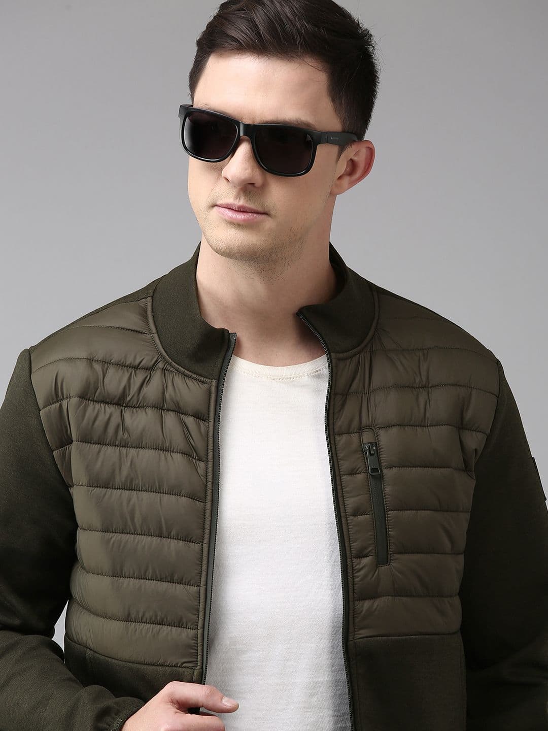 U.S. Polo Assn. Men Olive Green Solid Padded Jacket - view 1