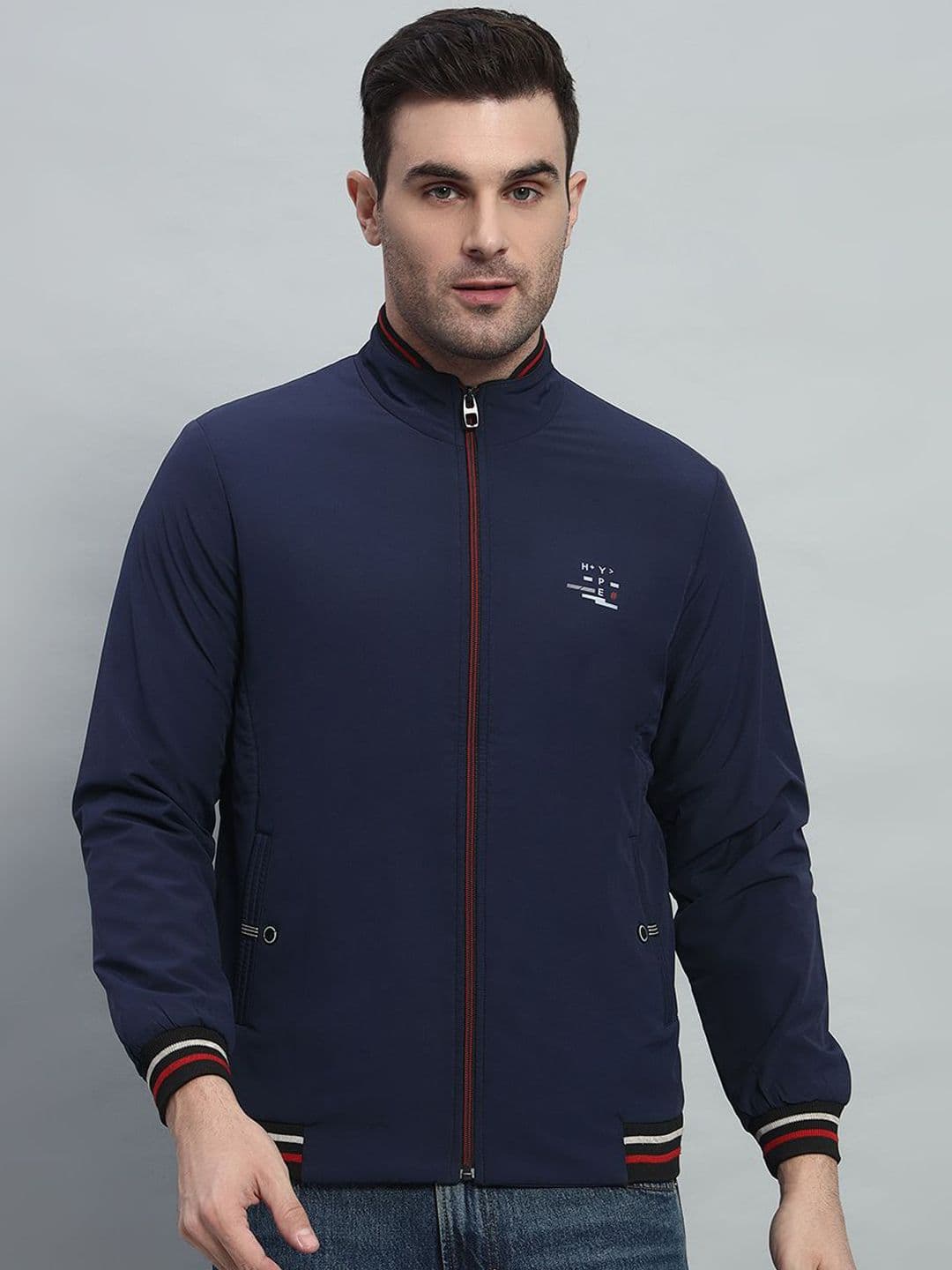 AR-FIT Men Water Resistant Zip Detail Bomber Jacket - view 1