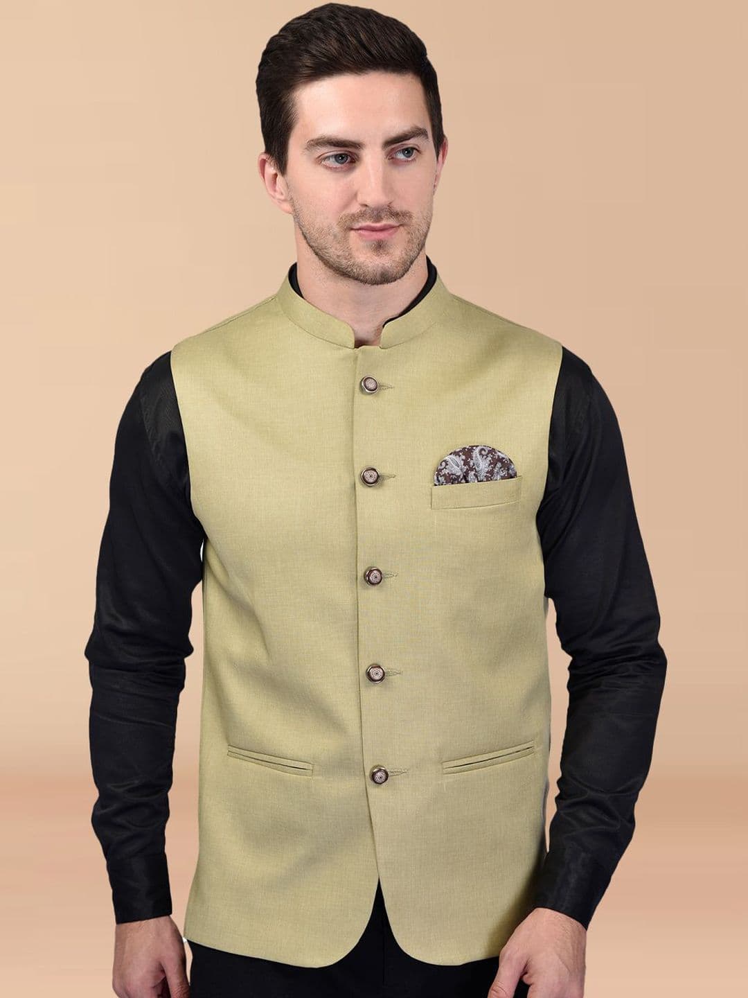 PRINTINDIA Men Mandarin Collar Nehru Jacket - view 1
