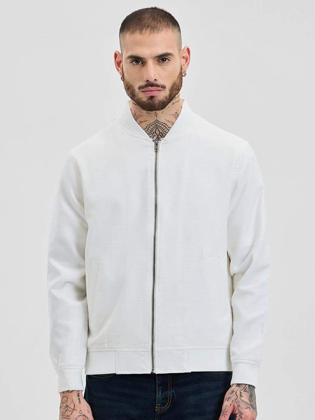 Snitch White Plain Jackets - view 1