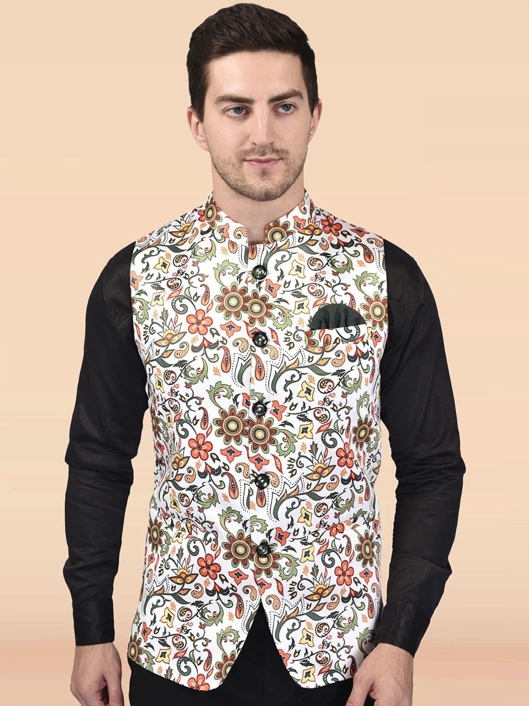 PRINTINDIA Men Printed Woven Nehru Jacket - view 1