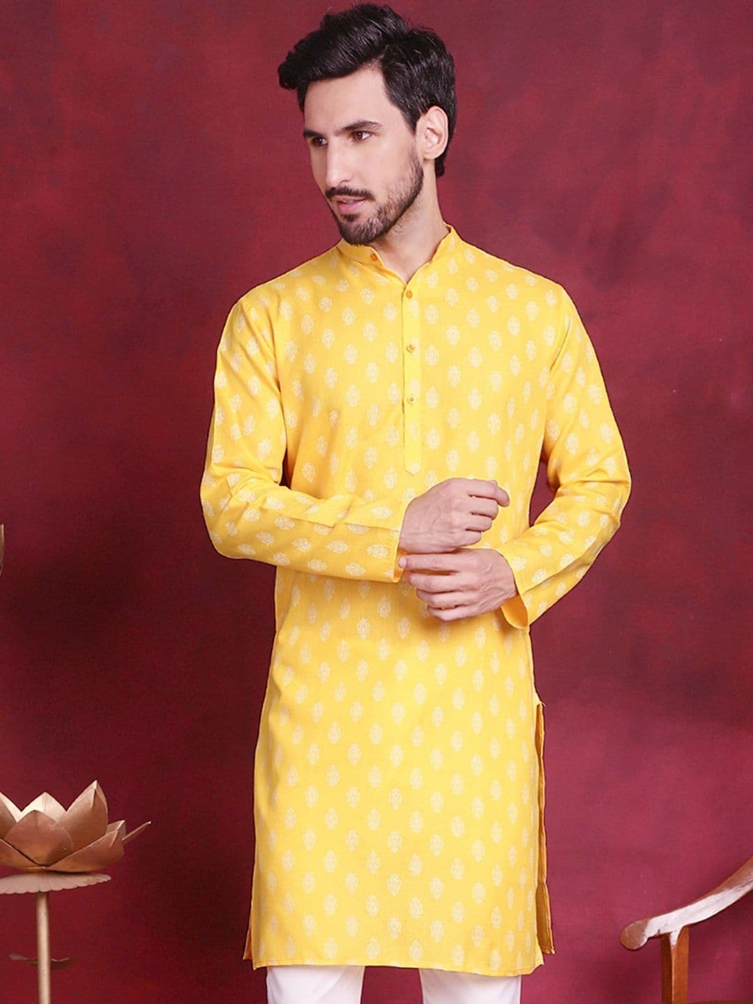 Jompers Men Floral Printed Kurta - view 1
