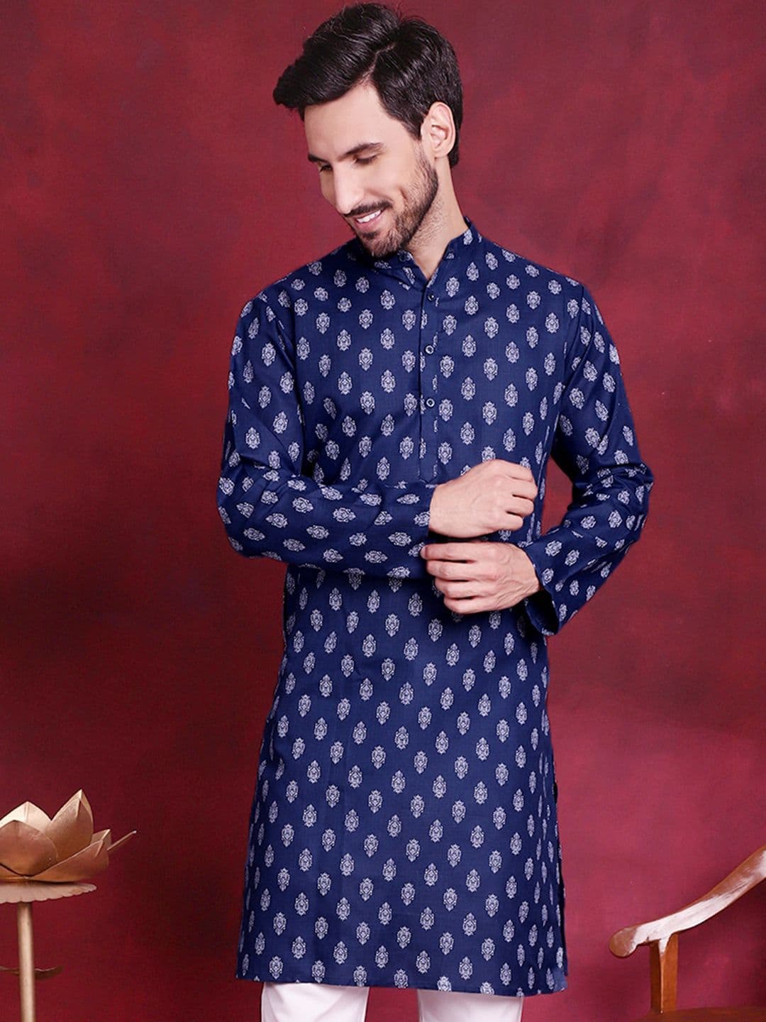 Jompers Men Floral Printed Kurta - view 1