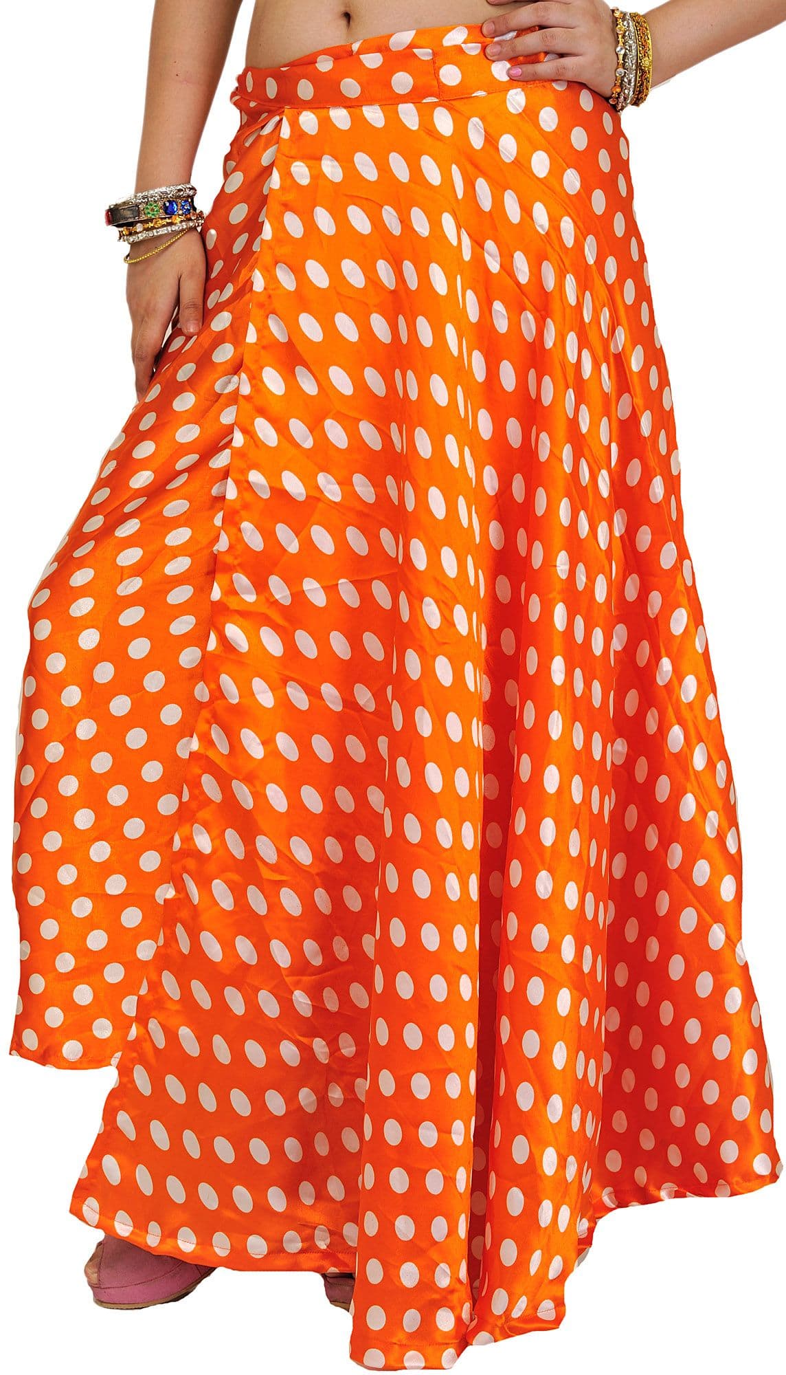 Exotic India Polka Printed Dots Wrap-Around Skirt - view 1