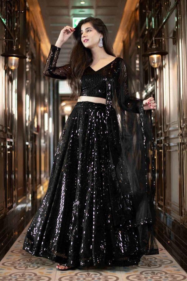 Kedar Fab Embroidered Sequinned Semi-Stitched Lehenga & Unstitched Blouse With Dupatta - view 1