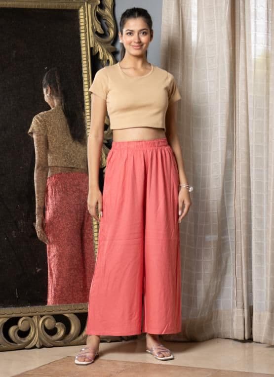 Mlada Women Mid Rise Regular Fit Rayon Casual Palazzo - view 1