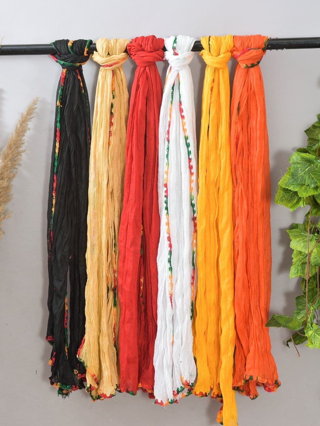LA FEMINAE Pack Of 6 Pure Cotton Dupattas - view 1