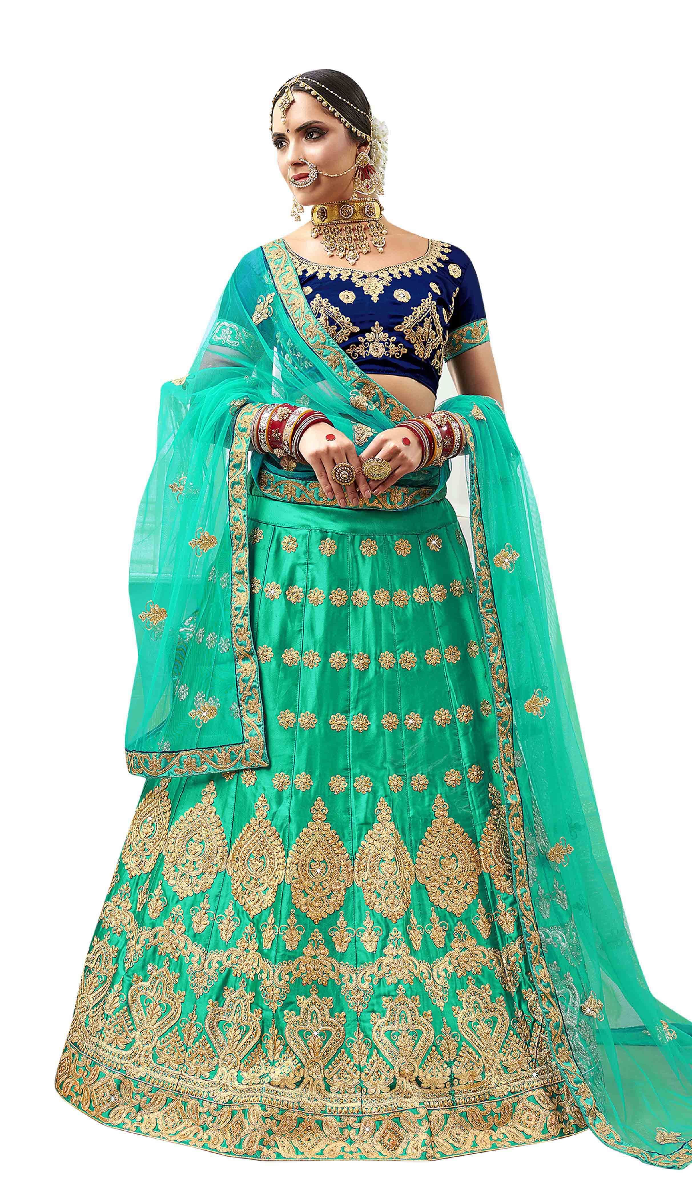 Maroosh Embroidered Thread Work Unstitched Lehenga & Blouse With Dupatta - view 1