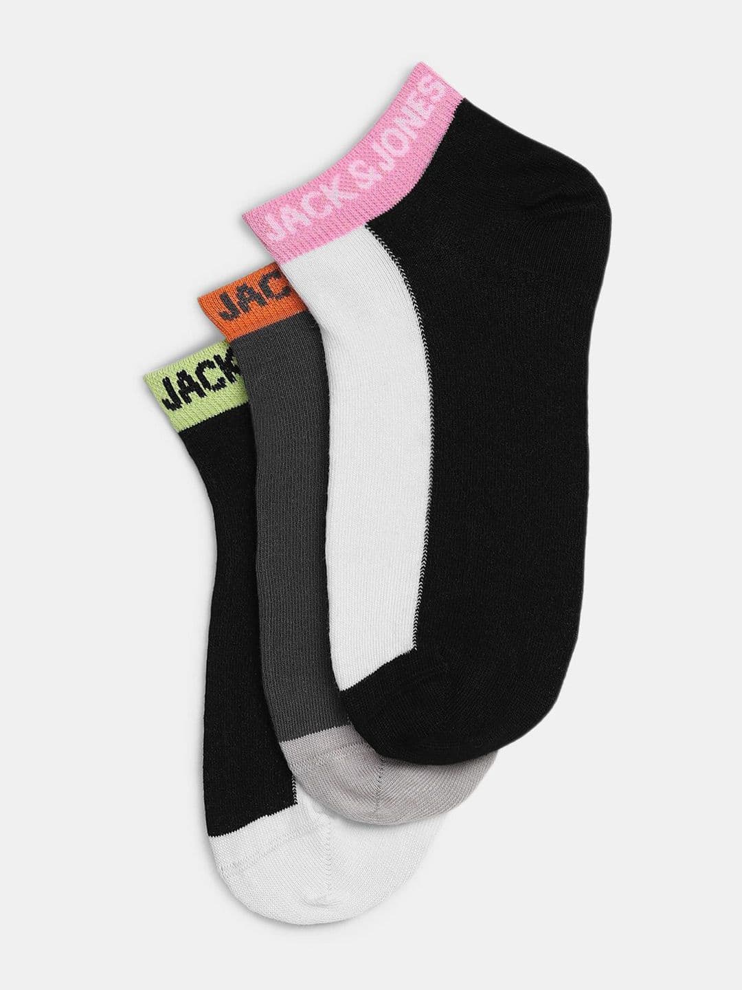 Jack & Jones Men Pack Of 3 Color-Blocked Ankle-Length Socks - view 1