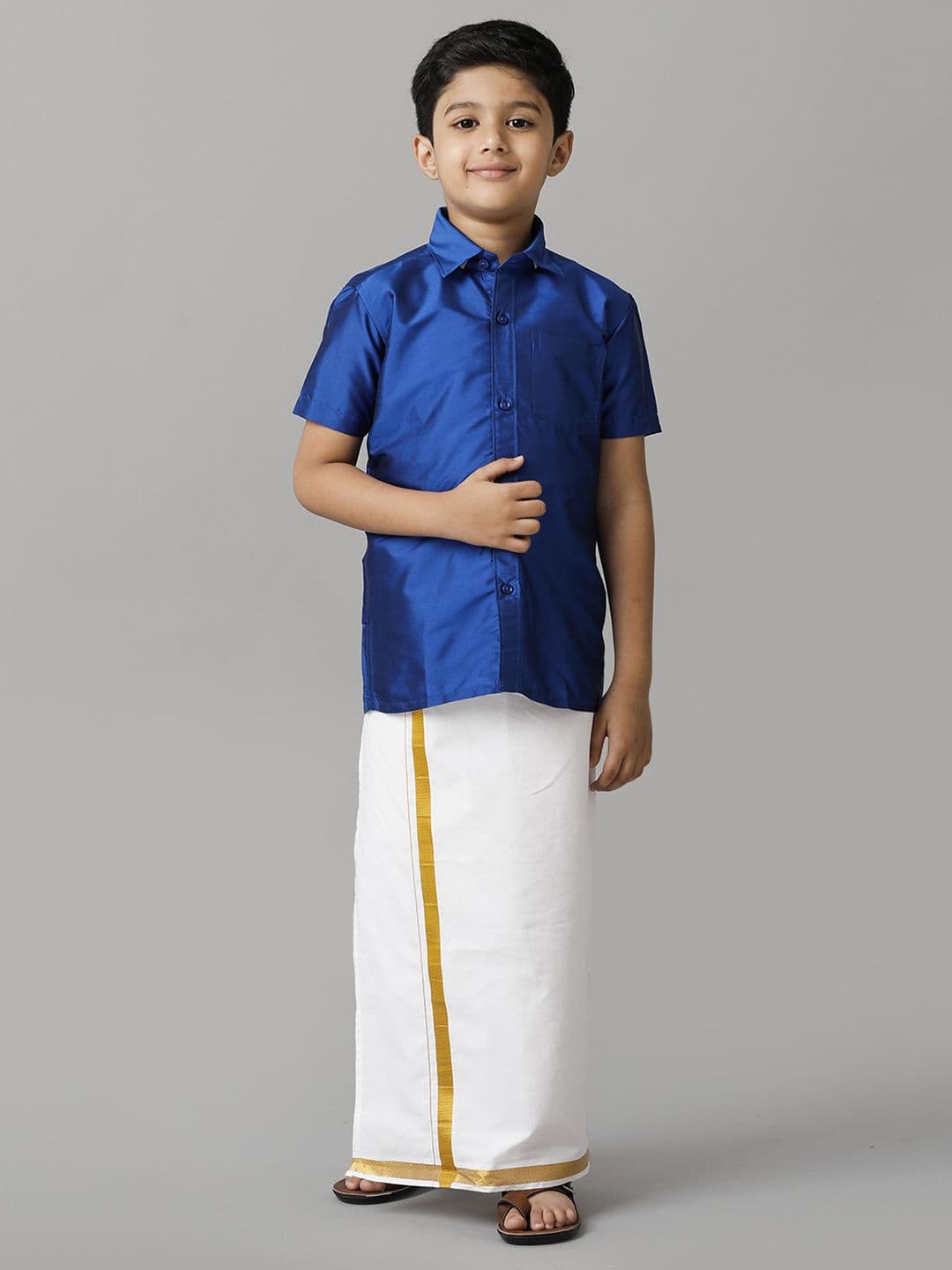 Ramraj Boys Short Sleeves Shirt with Dhoti - view 1