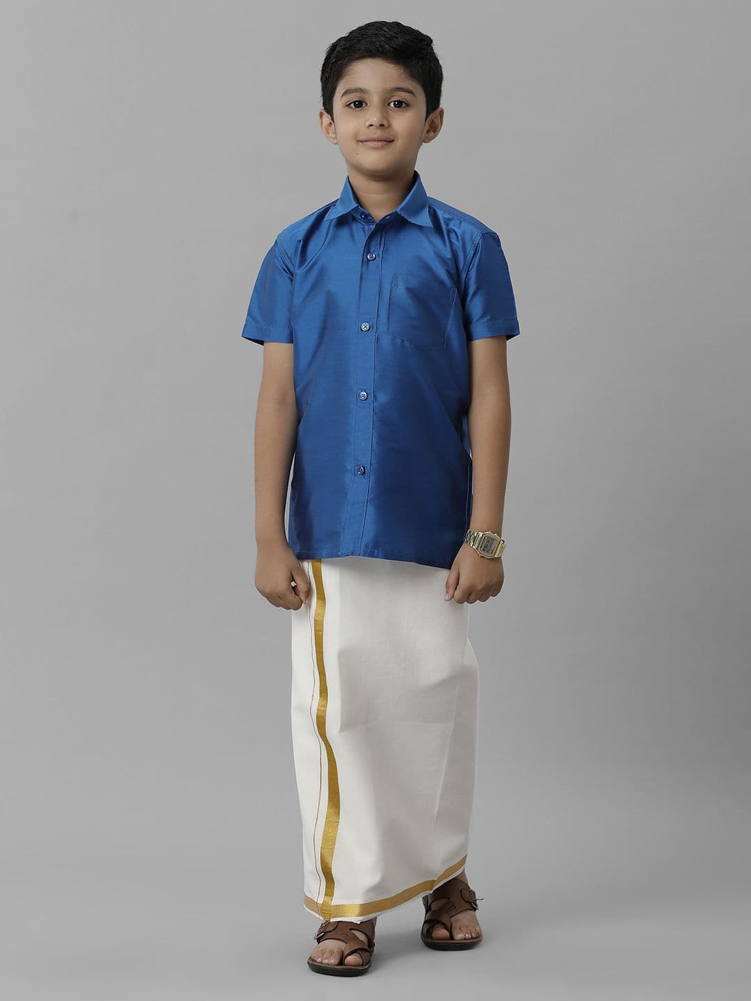 Ramraj Boys Short Sleeves Shirt with Dhoti - view 1