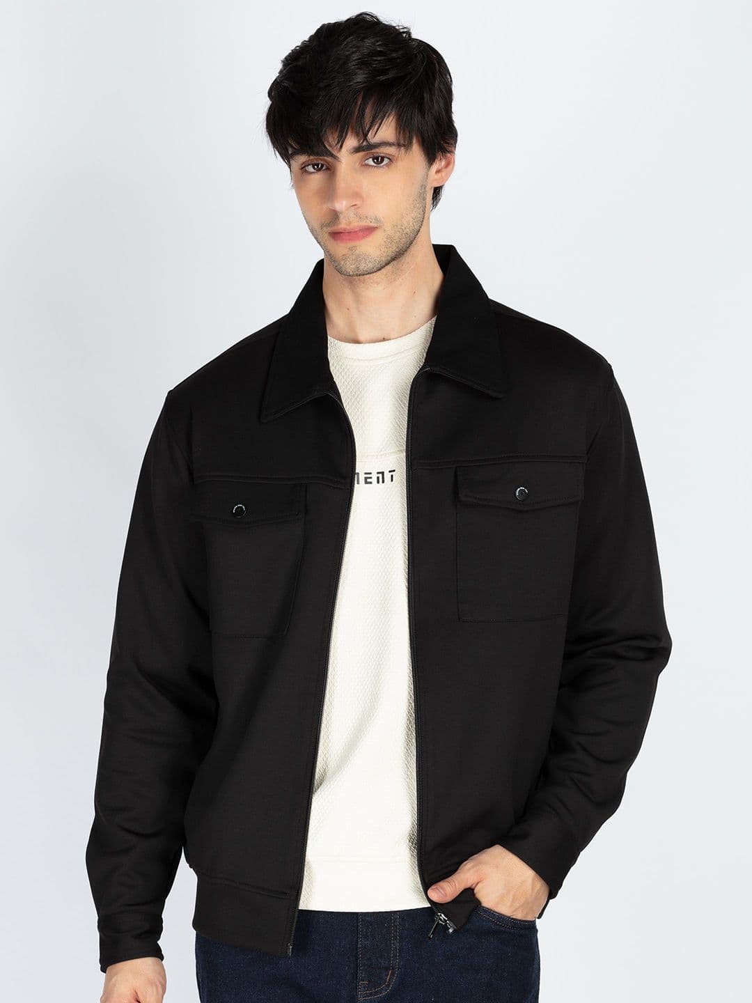 Status Quo Men Solid Bomber Jacket - view 1