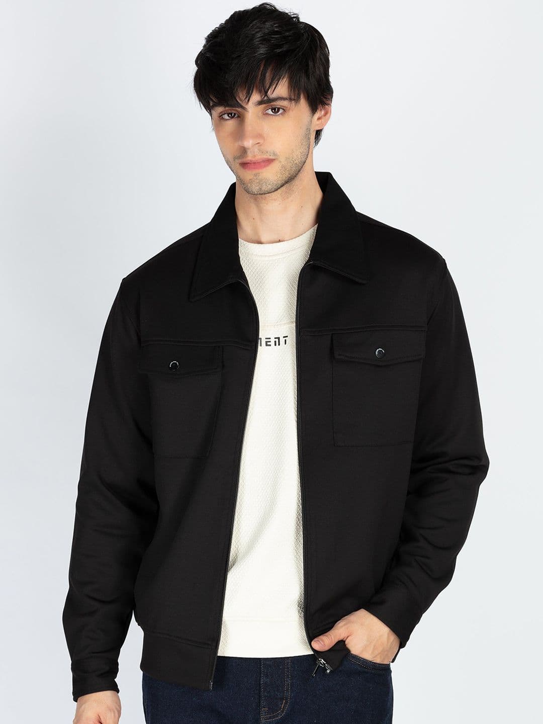 Status Quo Men Solid Bomber Jacket - view 1