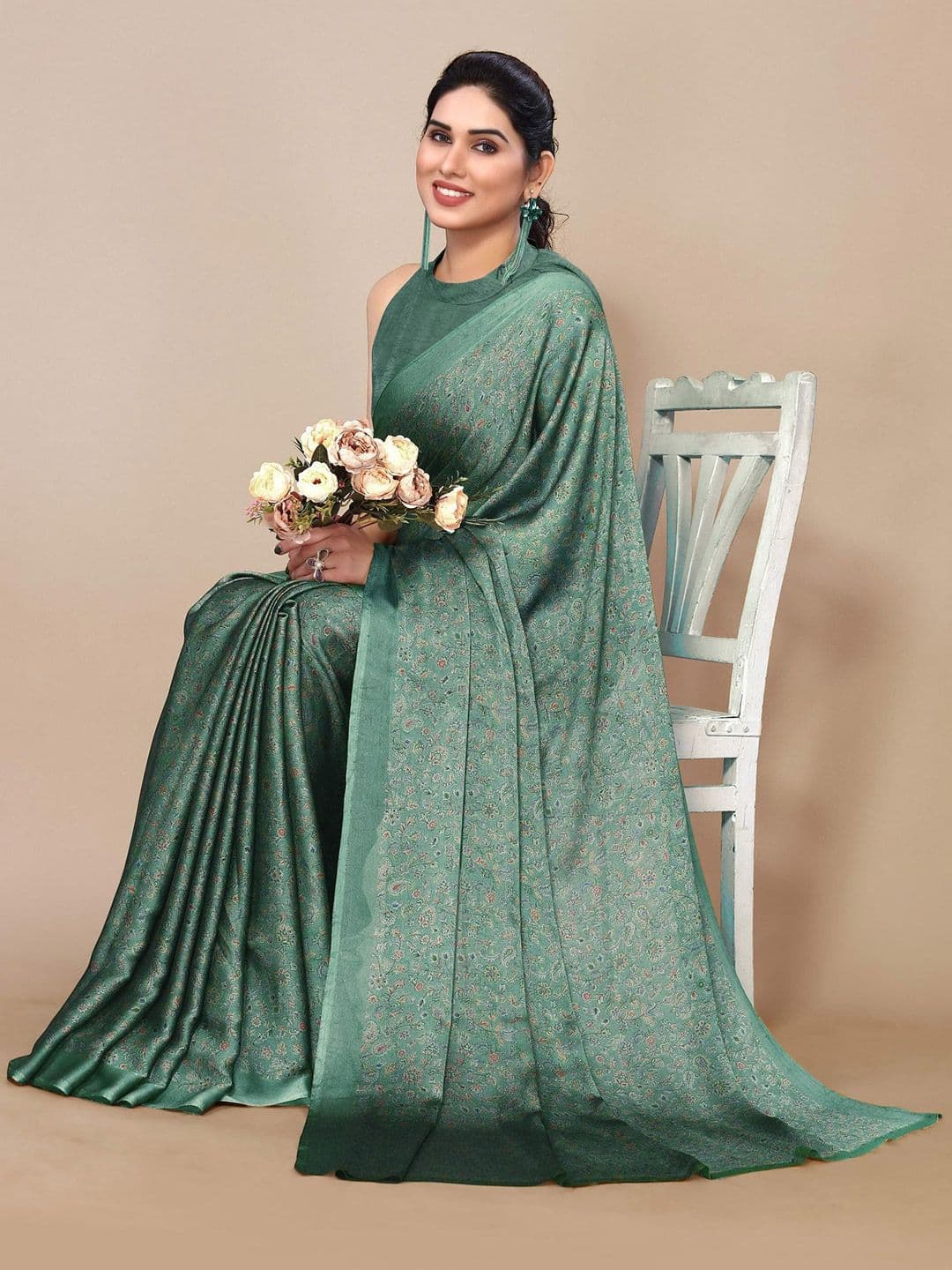 KALINI Floral Printed Chiffon Daily Wear Saree - view 1