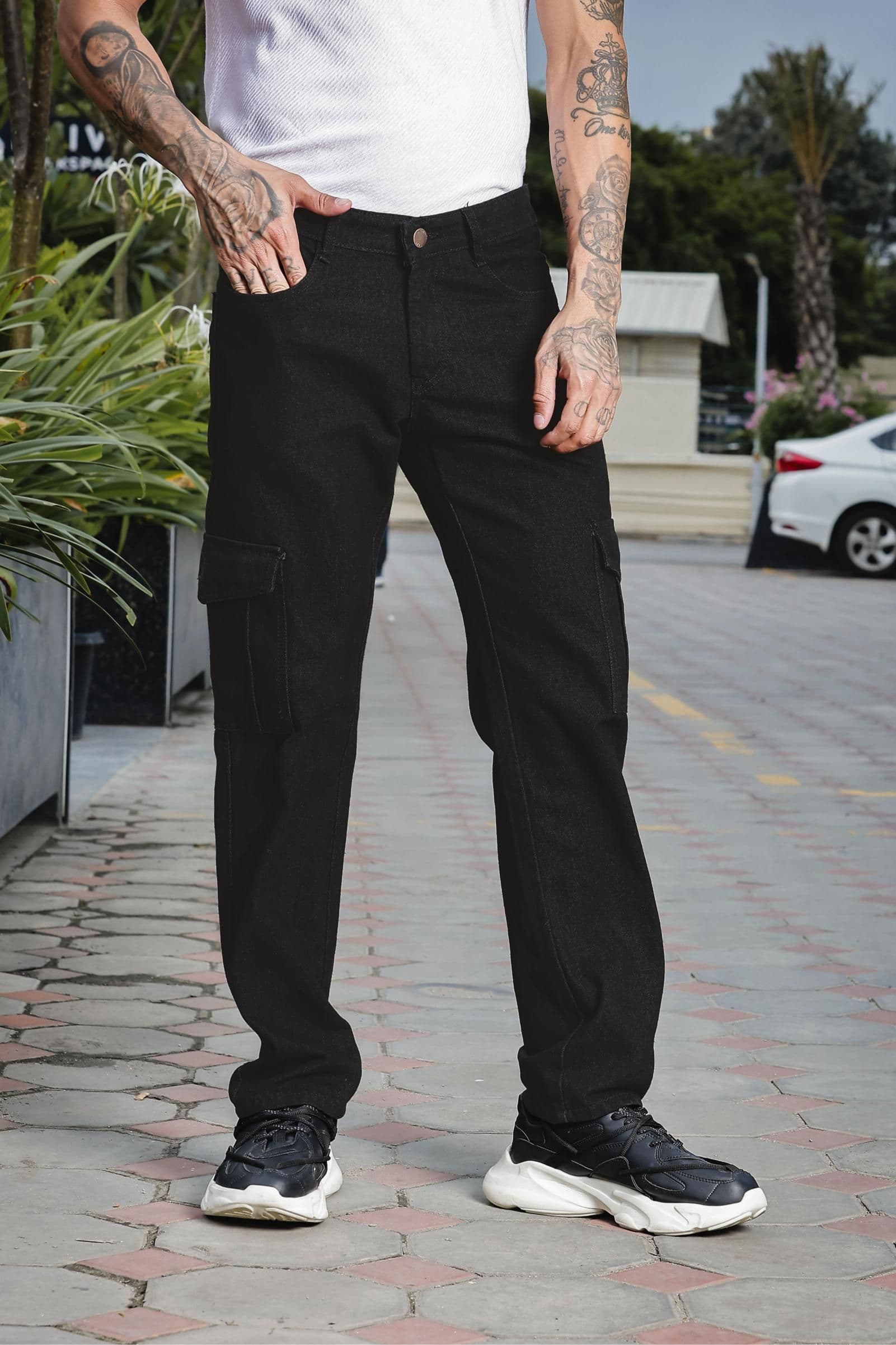 RAGZO Men Cotton Relaxed Fit Mid-Rise Cargo Styles Jeans - view 1