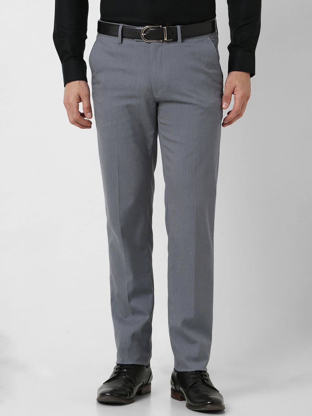 Peter England Men Slim Fit Mid-Rise Formal Trousers