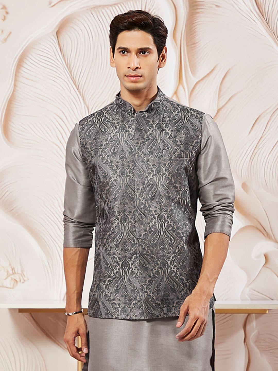 Vastramay Embroidered Nehru Jacket - view 1