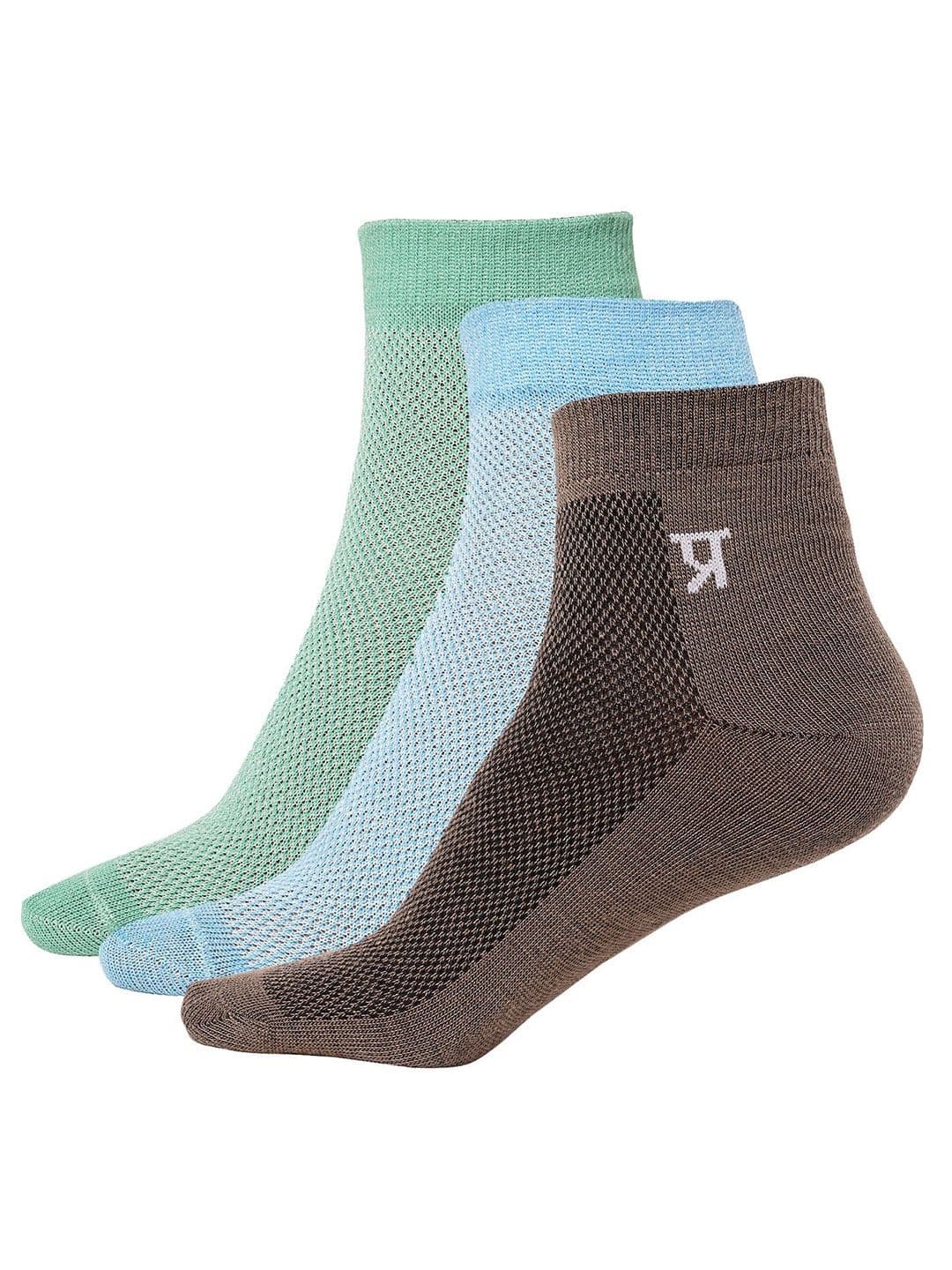 PRASTHAN Men Pack Of 3 Cotton Patterned Ankle Length Socks - view 1