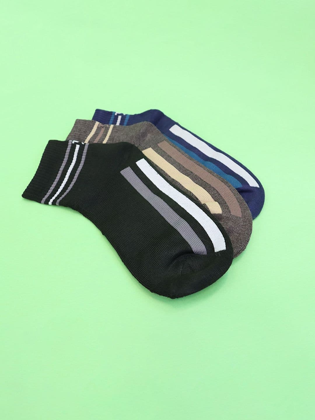 PRASTHAN Men Pack Of 3 Ankle Length Cotton Socks - view 1
