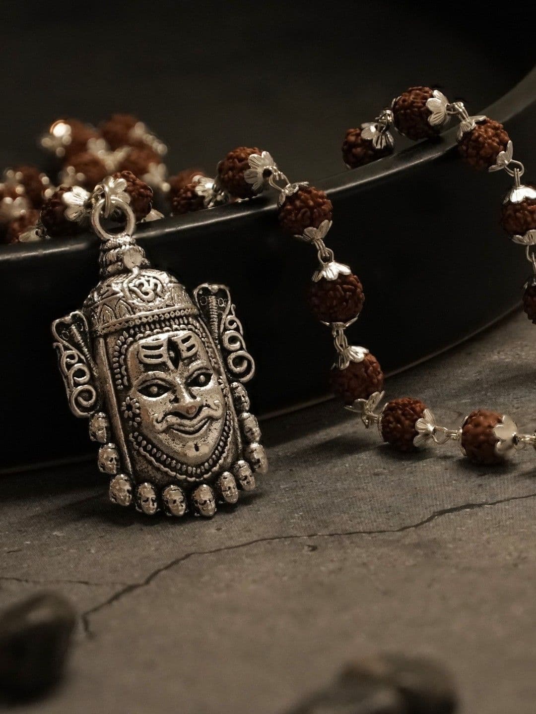 Japam Silver Plated Mahakal Rudraksha Mala - view 1