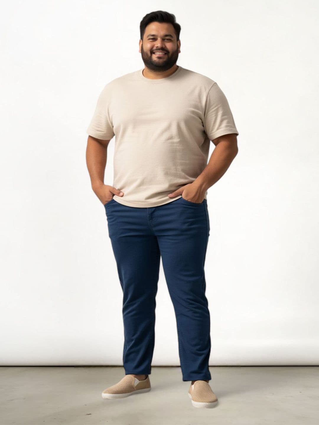 The Pant Project Men Imperial Blue Jino Slim Fit Plus-Size Stretchable Cotton Jeans - view 1